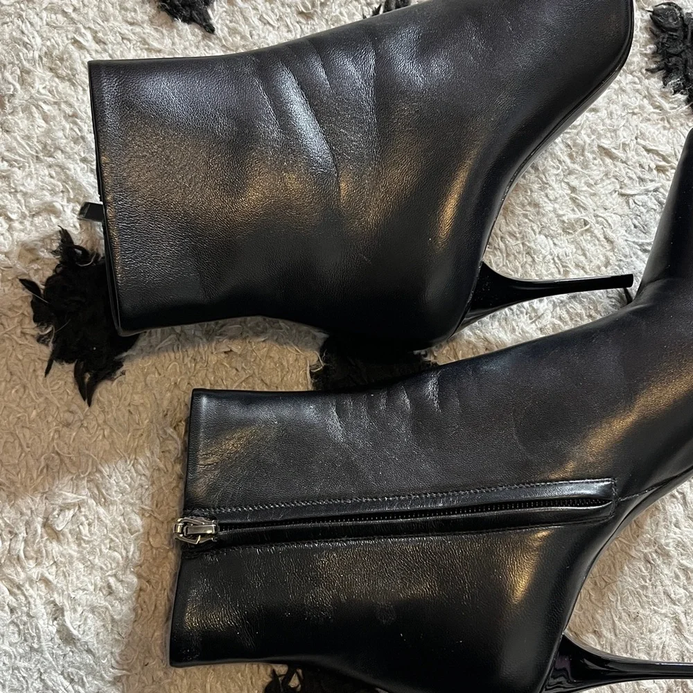 Saint Laurent size 37 Lexi 90 Zip Bootie gorgeous black ankle booties - Picture 12 of 14